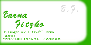 barna fitzko business card
